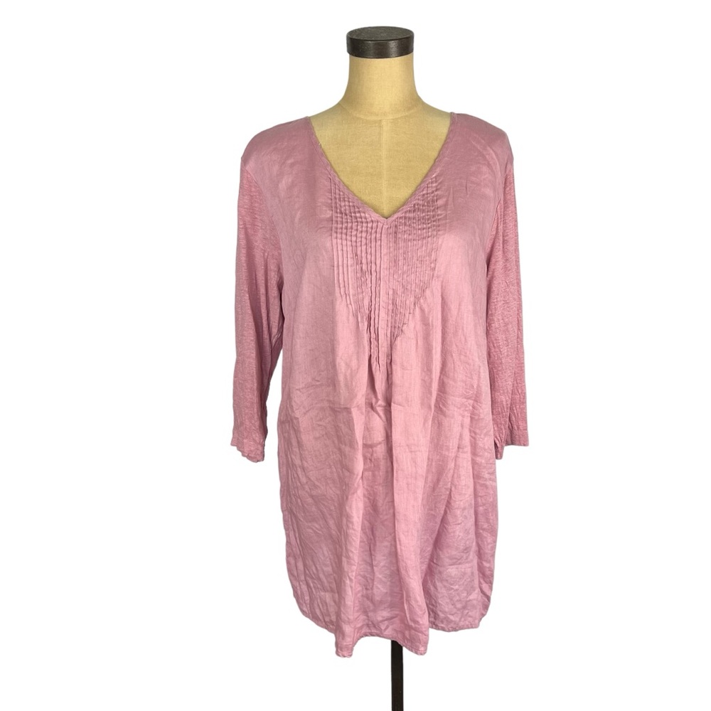 J. Jill love linen blush pink women’s long sleeve tunic top SZ XL TALL
